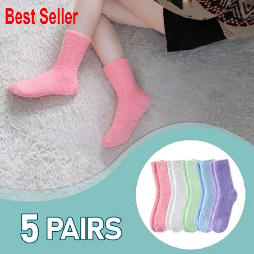 Cozy Fluffy Slipper Socks Soft Warm Winter Fleece Plush Sleeping Gift